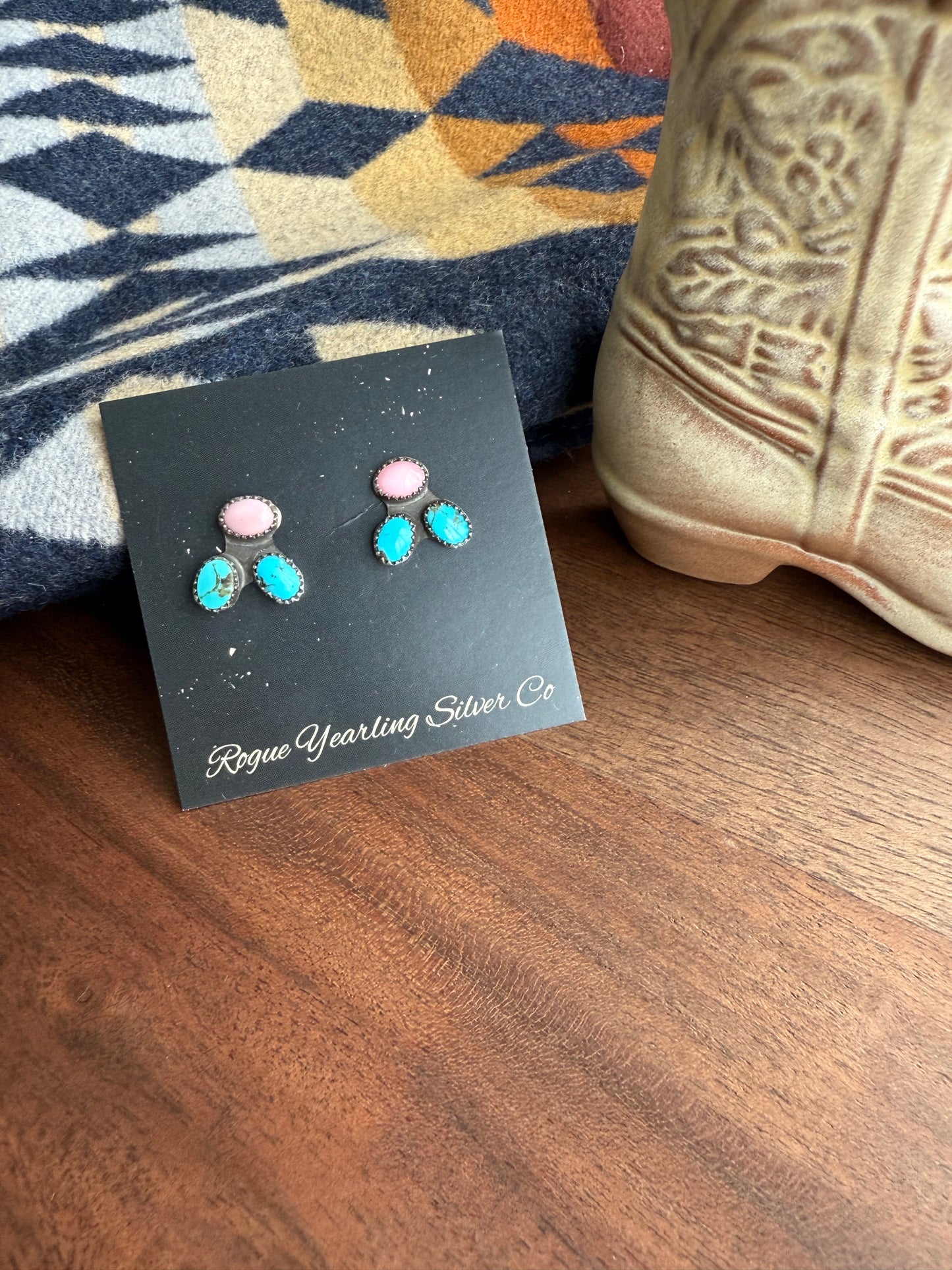 Three stone Stud earrings
