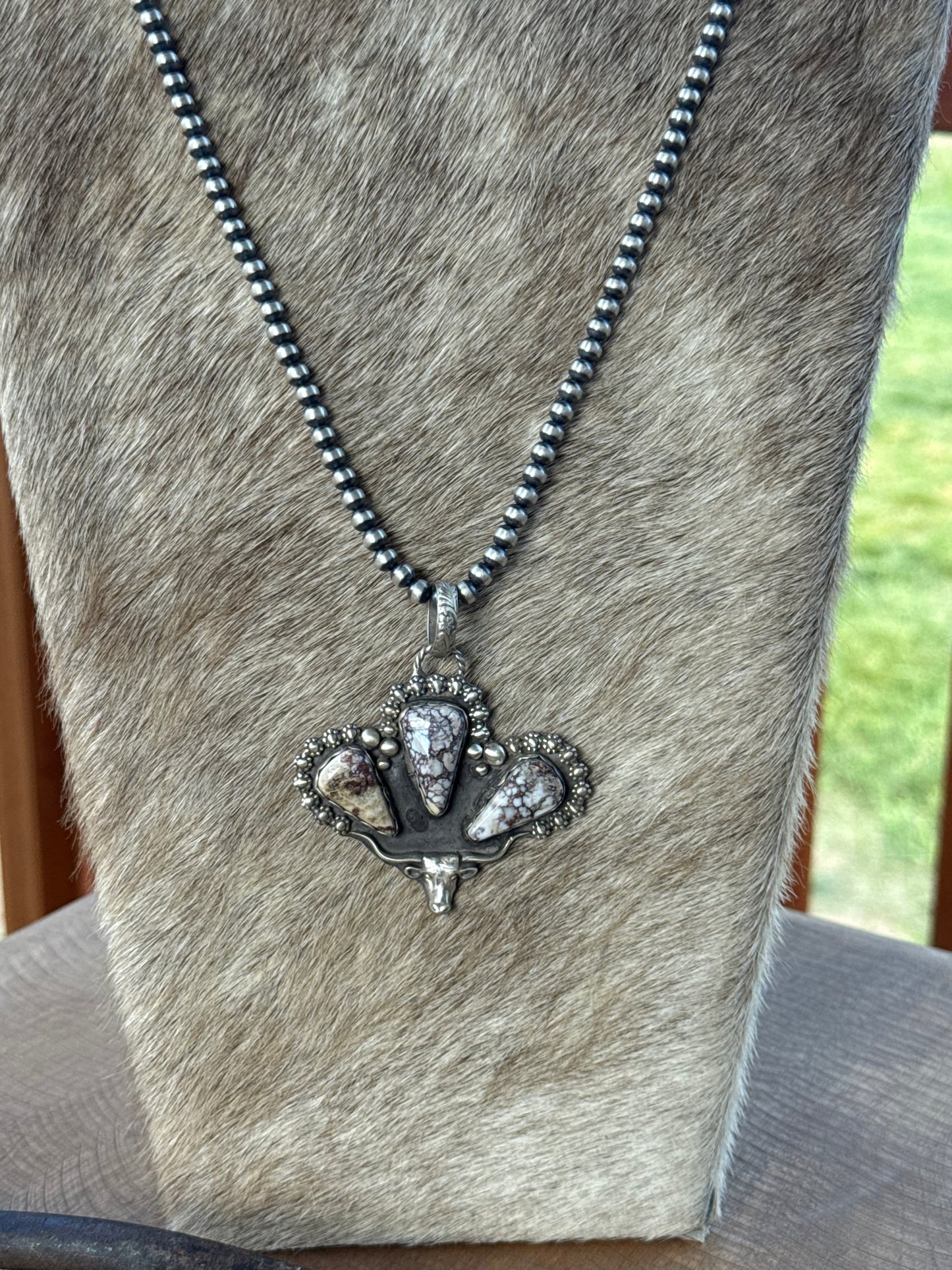 Wild Horse longhorn pendant