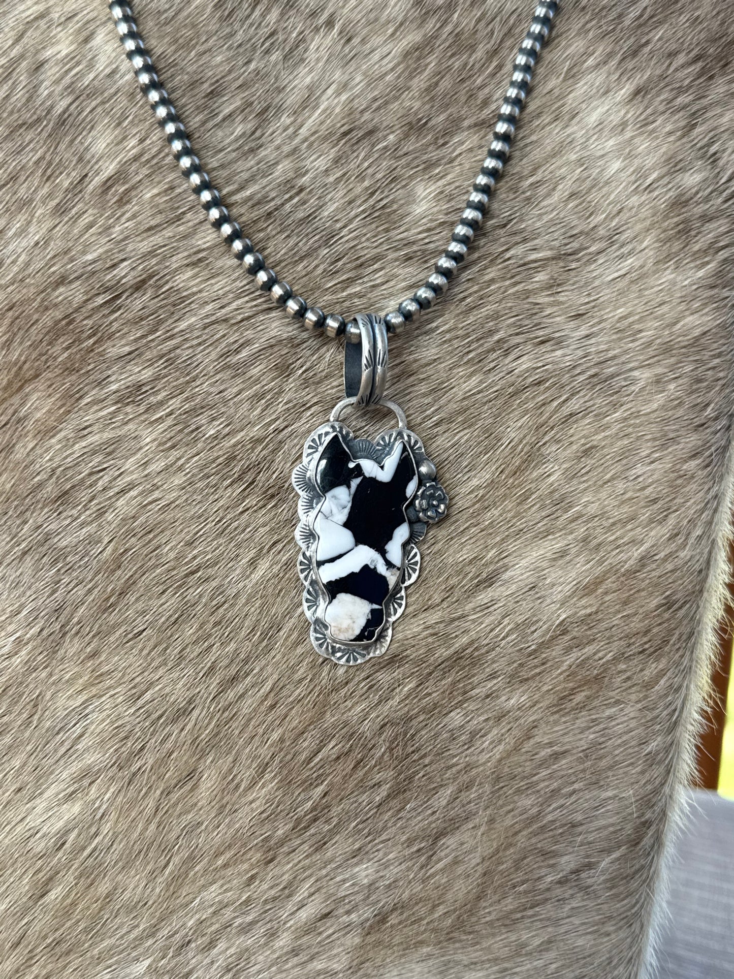 White Buffalo horse pendant