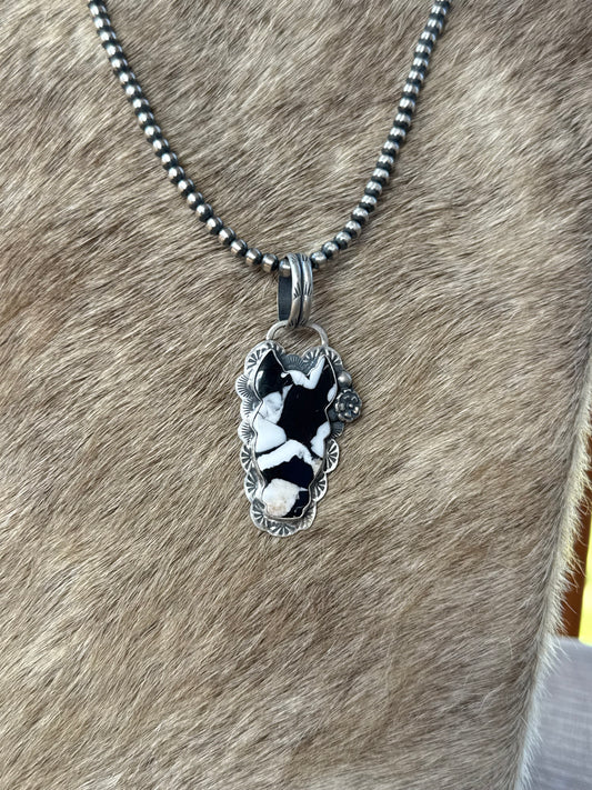 White Buffalo horse pendant