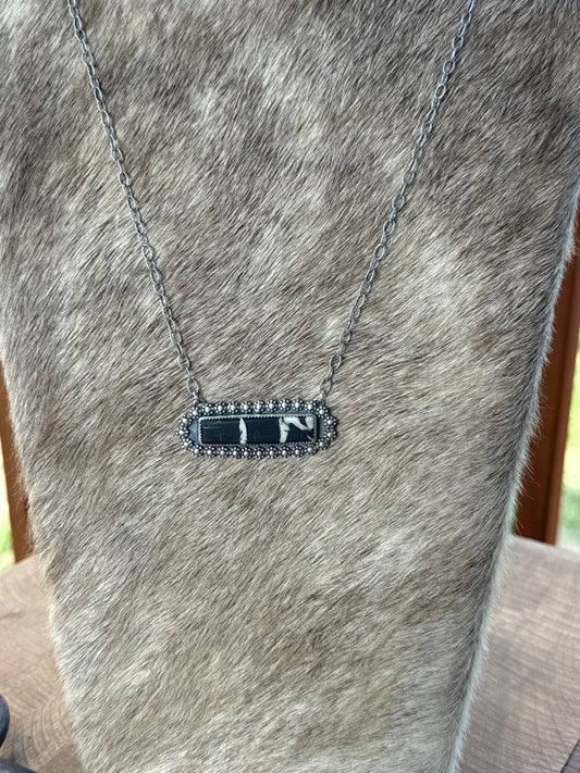 White buffalo Bar Necklace