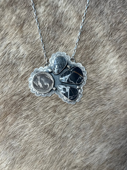 White Buffalo and coin necklace