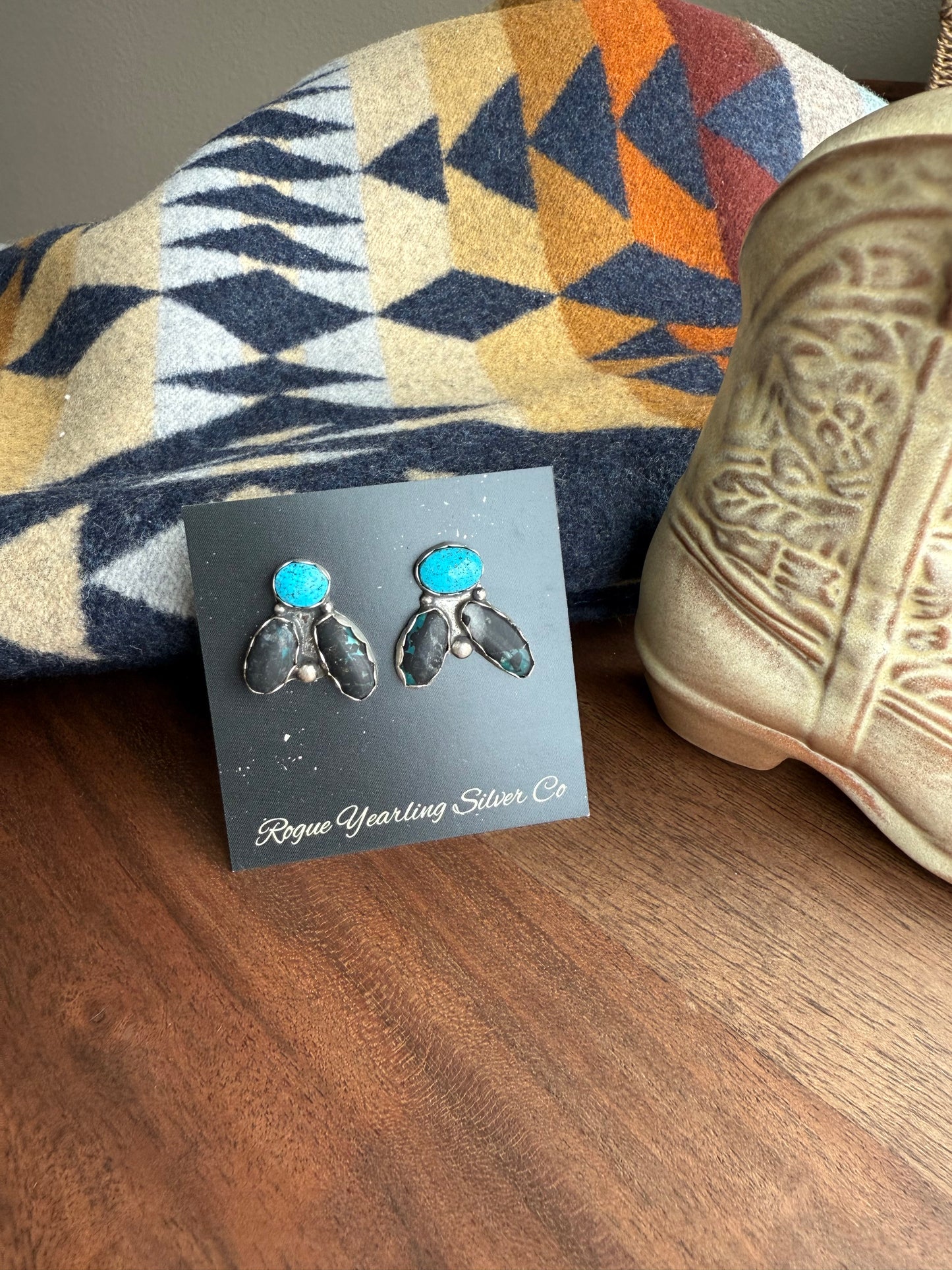 Three stone Stud earrings